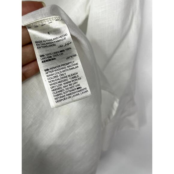 Chico's non-iron linen shirt button down M 8/10 - Picture 5 of 6